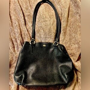 i santi brand bag, black leather large bag